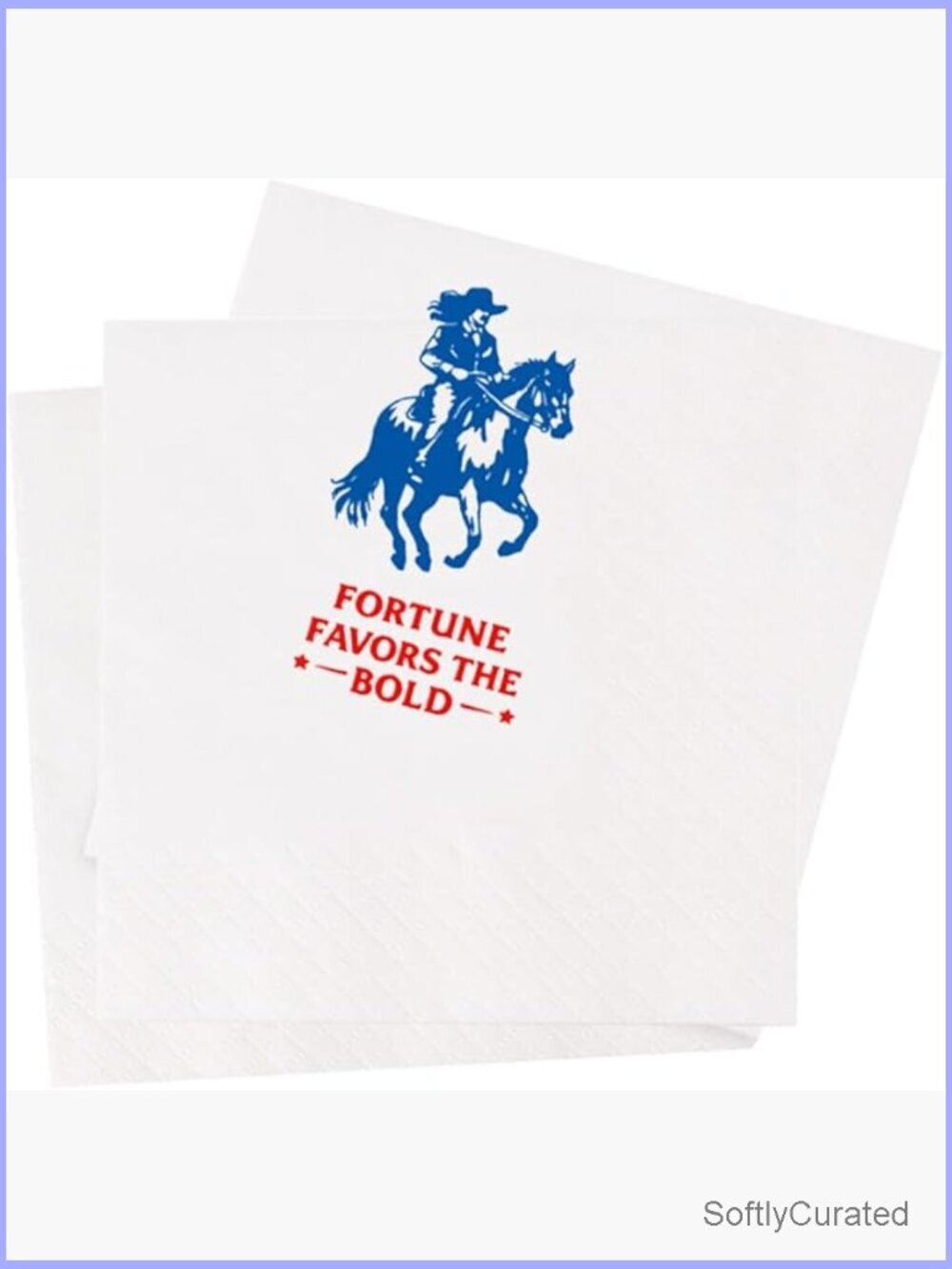 Fortune Favors Bold Western Cowgirl Cocktail Napkins 100 Pack